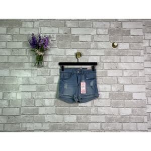 NWT Raw Denim Light Wash Destroyed Shorts